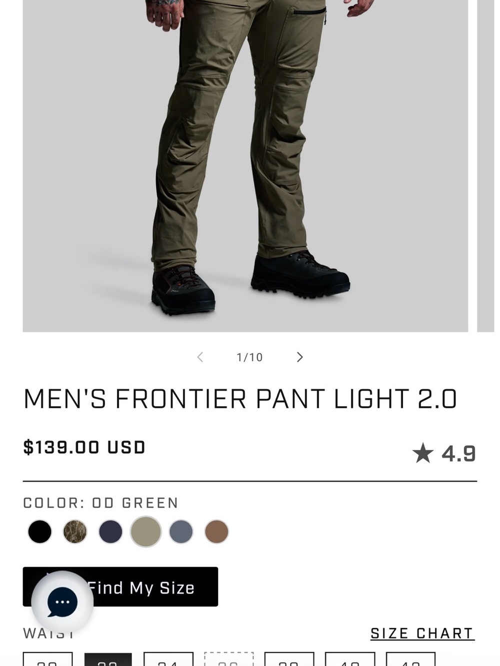 Men's Born Primitive Frontier Pant Light 2.0 — OD Green